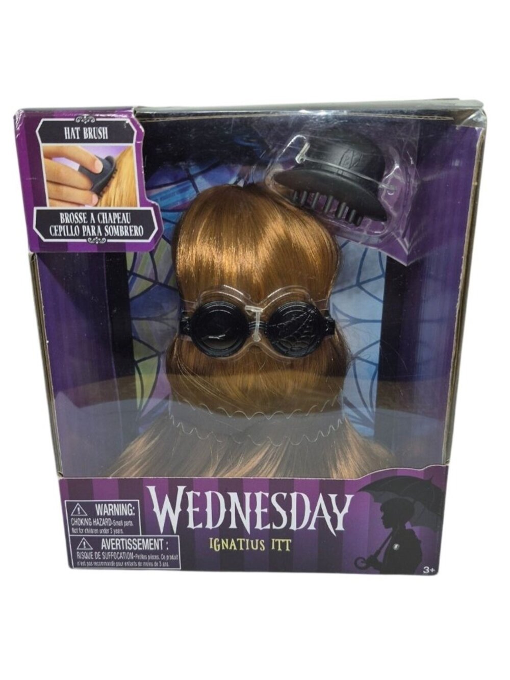 Wednesday Ignatius Itt Collectible Hairpiece Set Cousin Itt Hat Brush & Goggles